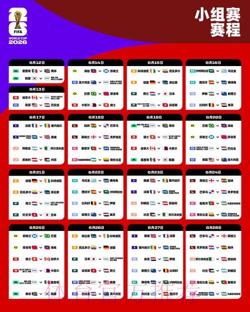 2026世界杯比赛时间完整版比赛时间表直播平台